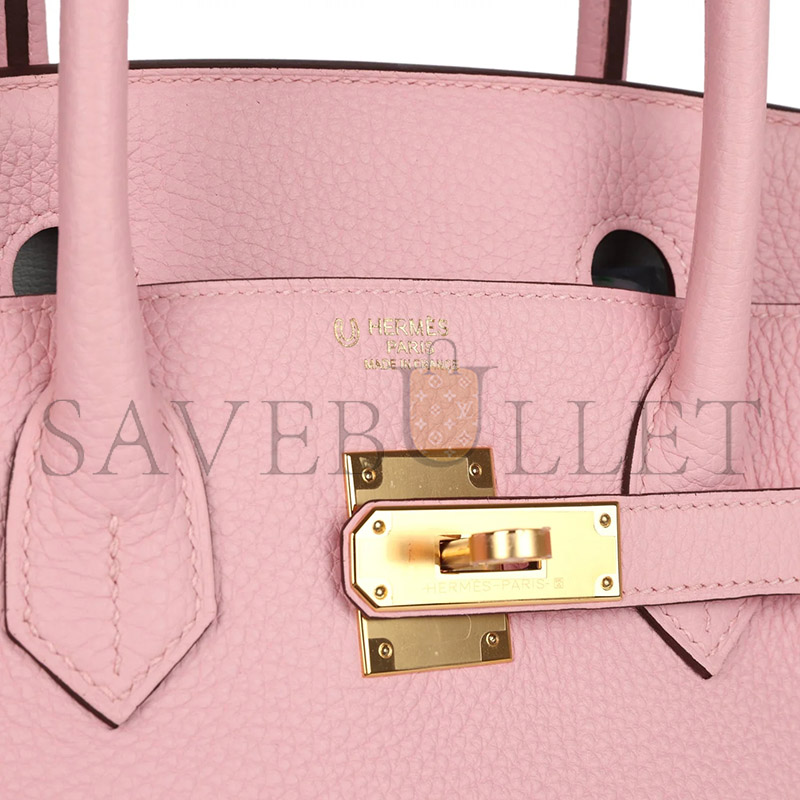 H**mes master birkin 30 rose sakura verso clemence gold hardware (30*22*16cm)